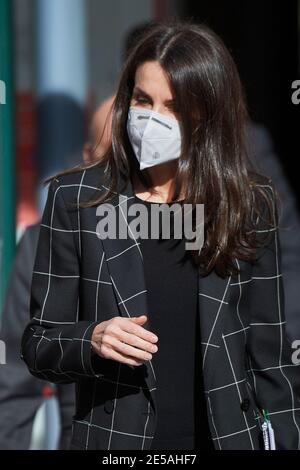 Madrid, Madrid, Espagne. 27 janvier 2021. La reine Letizia d'Espagne assiste à une réunion avec le conseil d'administration de la FEDER aux bureaux de la FEDER le 27 janvier 2021 à Madrid, Espagne crédit: Jack Abuin/ZUMA Wire/Alay Live News Banque D'Images