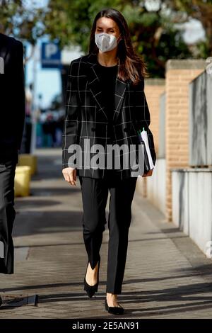 Madrid, Espagne. 27 janvier 2021. La reine Letizia assiste à la réunion de travail de la FEDER (Fédération espagnole des maladies rares) dans les bureaux de la FEDER à Madrid, Espagne, le 27 janvier 2021. Photo par Archie Andrews/ABACAPRESS.COM crédit: Abaca Press/Alay Live News Banque D'Images