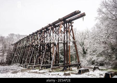 Athènes, Géorgie, États-Unis historique abandonné train tréstle. Banque D'Images