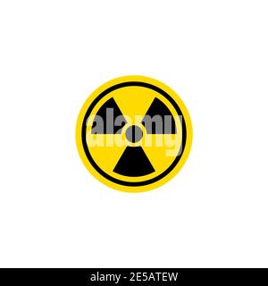 Signe de rayonnement. Toxique ou toxique. Icône ronde jaune isolée sur blanc. Signe de danger. Lieu toxique, personnes de l'atmosphère, pictogramme de la relation. Vecteur i Illustration de Vecteur