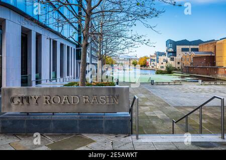 City Road Basin Islington London - réaménagement d'un ancien Bassin privé sur le canal Regents dans le centre de Londres Banque D'Images