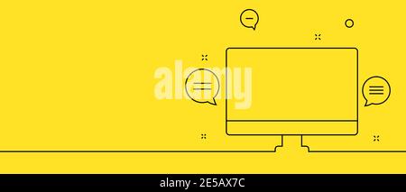 Concept de messagerie virtuelle sur écran d'ordinateur, appel en ligne. Illustration vectorielle de la messagerie, style plat. Ordinateur portable avec icônes de nouveaux messages. Illustration de Vecteur