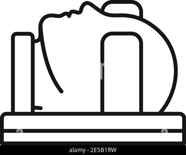 Icône de tête d'imagerie par résonance magnétique, style de contour Illustration de Vecteur