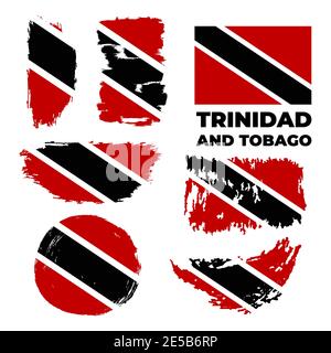 Drapeau de Trinité-et-Tobago en main. Arrière-plan patriotique. Illustration de Vecteur