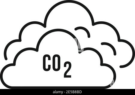 Icône nuages de CO2. Contour nuages co2 icône vecteur pour la conception de sites Web isolée sur fond blanc Illustration de Vecteur