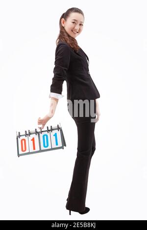 Femme d'affaires et tableau de bord photo de haute qualité Banque D'Images