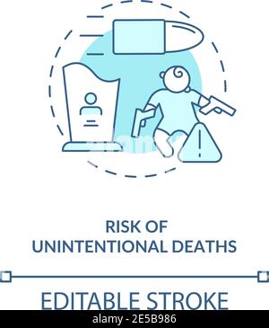 Risque de décès non intentionnels icône turquoise concept Illustration de Vecteur