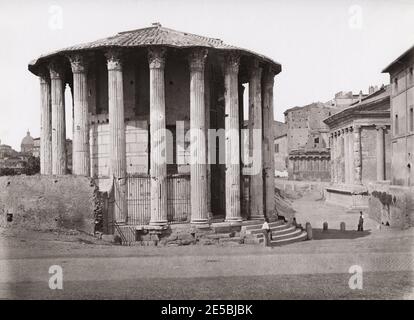 Photo du XIXe siècle : Temple de Vesta, Rome, Italie. Banque D'Images