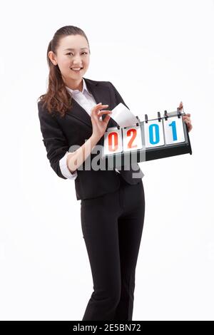 Femme d'affaires et tableau de bord photo de haute qualité Banque D'Images