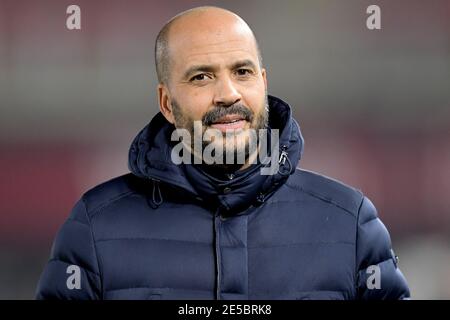 ALKMAAR, PAYS-BAS - JANVIER 27 : entraîneur Pascal Jansen d'AZ lors du match néerlandais Eredivisie entre AZ et le FC Utrecht à l'AFAs Stadion le 27 janvier Banque D'Images