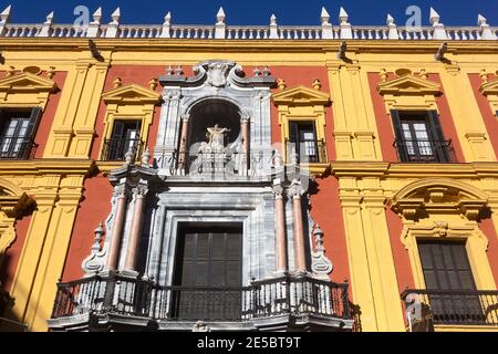 Palais épiscopal de l'évêque, Malaga, centre-ville de la vieille ville Espagne Banque D'Images