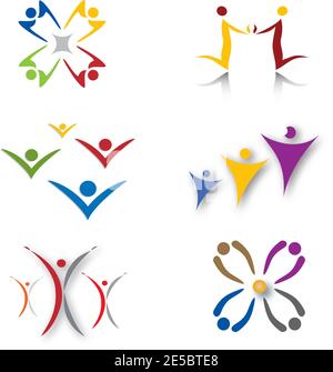 Ensemble d'icônes de réseau social de communauté - coloré Illustration de Vecteur
