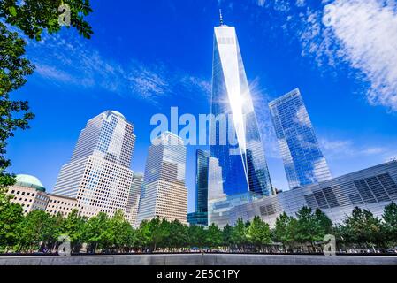 New York City, États-Unis - horizon de Manhattan avec une tour du World Trade Center (appelée tour de la liberté) Banque D'Images