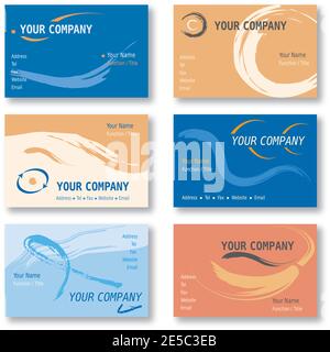 Jeu d'étiquettes de fond abstrait de couleurs diverses, modèle de carte de visite Illustration de Vecteur