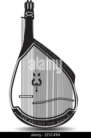 Illustration vectorielle traditionnelle ukrainienne de bandura Illustration de Vecteur