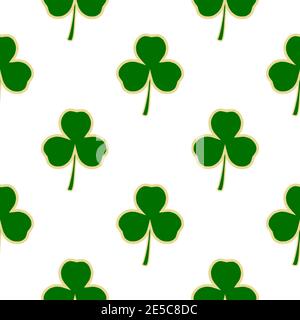 Illustration sur le thème des vacances irlandaises le jour de St Patrick, trèfle vert sans couture shamrock. Pattern St Patrick Day composé de nombreux trèfle shamrock identiques Illustration de Vecteur