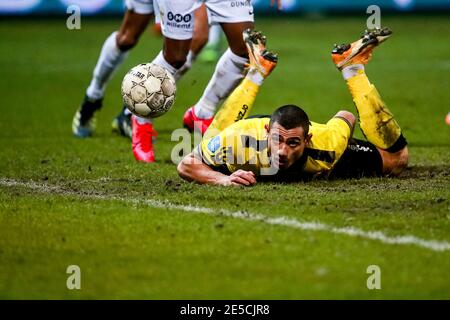 VENLO, PAYS-BAS - JANVIER 27: Georgios Giakoumakis de VVV Venlo pendant le match néerlandais Eredivisie entre VVV Venlo et Vitesse à de Koel sur Jalua Banque D'Images