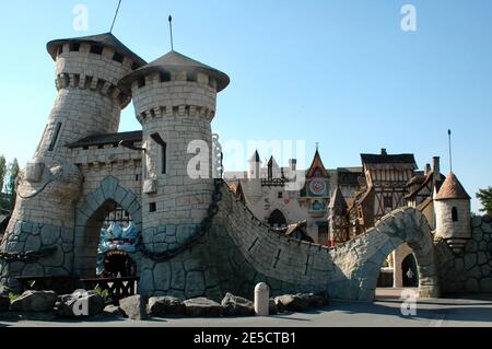 Lancement de la nouvelle attraction « les Vikings débarquent » à la station de divertissement du Parc Astérix dans la Marne-la-Vallée près de Paris, France, le 23 octobre 2008. Photo d'Alain Apaydin /ABACAPRESS.COM Banque D'Images