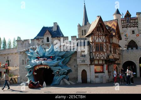 Lancement de la nouvelle attraction « les Vikings débarquent » à la station de divertissement du Parc Astérix dans la Marne-la-Vallée près de Paris, France, le 23 octobre 2008. Photo d'Alain Apaydin /ABACAPRESS.COM Banque D'Images