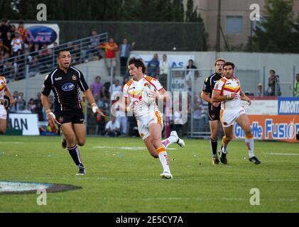 Catalans Dragon's Clint Greenshields lors du match de rugby engage Super League, Catalans Dragons vs Wigan Warriors au stade Gilbert Brutus de Perpignan, France, le 20 septembre 2008. Wigan Warriors a gagné 26-50. Photo de Michel Clemmentz/Cameleon/ABACAPRESS.COM Banque D'Images