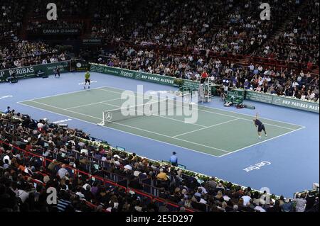 Vue du tournoi de tennis en salle BNP Paribas Masters au Palais Omnisports Paris-Bercy à Paris, France, le 1er novembre 2008. Photo de Henri Szwarc/Cameleon/ABACAPRESS.COM Banque D'Images