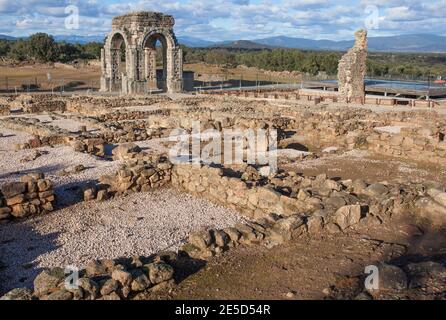 Site de la ville romaine de Caparra, Caceres, Estrémadure, Espagne Banque D'Images