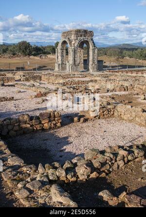 Site de la ville romaine de Caparra, Caceres, Estrémadure, Espagne Banque D'Images