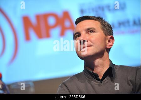 Le chef de la Ligue révolutionnaire communiste (LCR) Olivier Besancenot assiste à la première réunion du parti NPA à la Mutualite à Paris, en France, le 6 novembre 2008. Le parti NPA 'Nouveau Parti Anticapitaliste' sera créé le 2009 janvier. Photo de Mousse/ABACAPRESS.COM Banque D'Images
