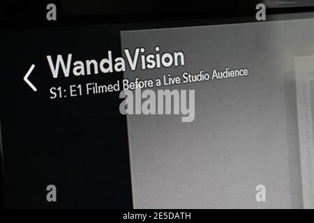 Wandavision sur la chaîne Disney plus Banque D'Images