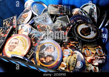 Toutes sortes de souvenirs d'Obama peuvent être trouvés en vente dans les magasins avant son inauguration, à Washington, DC, Etats-Unis le 20 novembre 2008. Photo par Olivier Douliery/ABACAPRESS.COM Banque D'Images