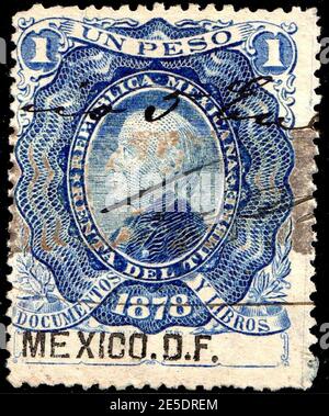 Mexique 1878 recettes documentaires 60 DF. Banque D'Images