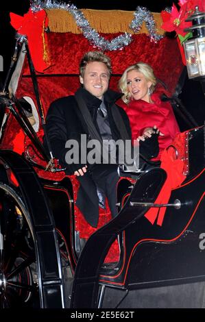 Les personnalités télévisées Spencer Pratt (L) et Heidi Montag arrivent pour la finale de la saison 4 de MTV 'The Hills' à Tavern on the Green à New York City, NY, USA le 22 décembre 2008. Photo de Gregorio Binuya/ABACAPRESS.COM Banque D'Images