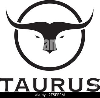Modèle vectoriel de conception du logo Taurus Head Illustration de Vecteur