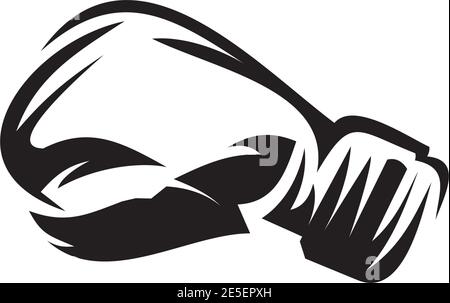 Modèle vectoriel de design de logo de sport de boxe Illustration de Vecteur