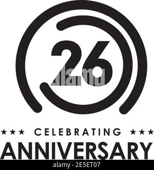26ème anniversaire logo design modèle vectoriel Illustration de Vecteur