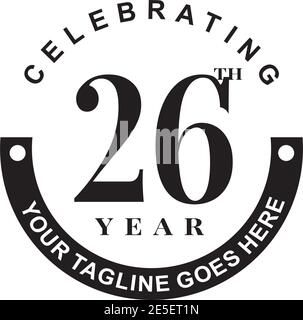 26ème anniversaire logo design modèle vectoriel Illustration de Vecteur