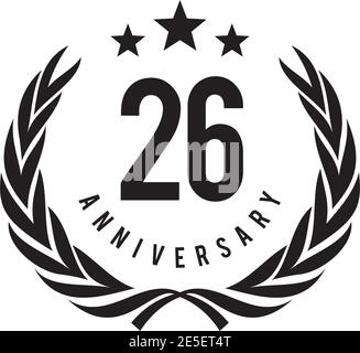 26ème anniversaire logo design modèle vectoriel Illustration de Vecteur