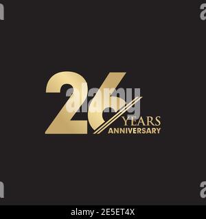 26ème anniversaire logo design modèle vectoriel Illustration de Vecteur