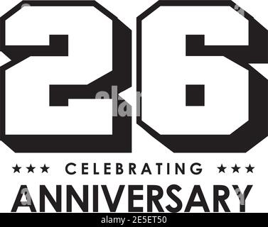 26ème anniversaire logo design modèle vectoriel Illustration de Vecteur