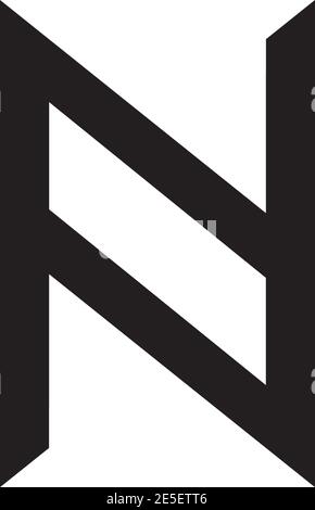 Modèle vectoriel de conception de logo initial de lettre N. Illustration de Vecteur