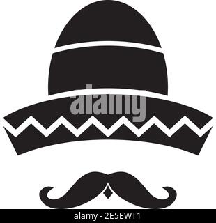 Modèle vectoriel de conception de logo de chapeau mexicain ou mexicain Illustration de Vecteur