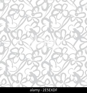 Fond de motif à motif floral blanc pour les tirages de mode, les graphiques, les arrière-plans et les objets artisanaux Banque D'Images
