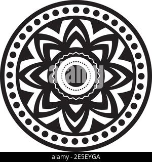 Mandala design pour Henna, Mehndi, Tatoo, Décoration et ornement en noir circulaire Illustration de Vecteur