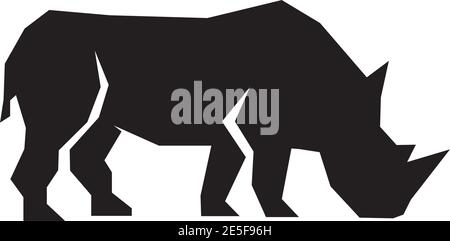 Modèle vectoriel de conception de logo animal Rhino Illustration de Vecteur