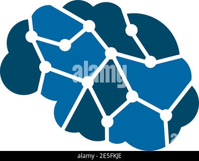 Modèle vectoriel de conception de logo d'illustration cérébrale Illustration de Vecteur