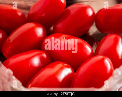 Gros plan sur les tomates cerises - faible profondeur de champ Banque D'Images