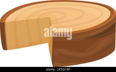 Icône de demi-tronc d'arbre en forme de coupe. Dessin animé de demi-arbre coupé icône de vecteur de tronc pour la conception de Web isolée sur fond blanc Illustration de Vecteur