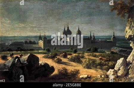 Michel-Ange Houasse - vue sur le monastère de l'Escorial - Banque D'Images