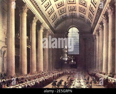 Microcosme de Londres plate 051 - Egyptian Hall, Mansion House. Banque D'Images