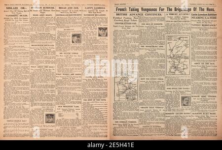 1917 Daily Sketch British and French Army Advance Banque D'Images